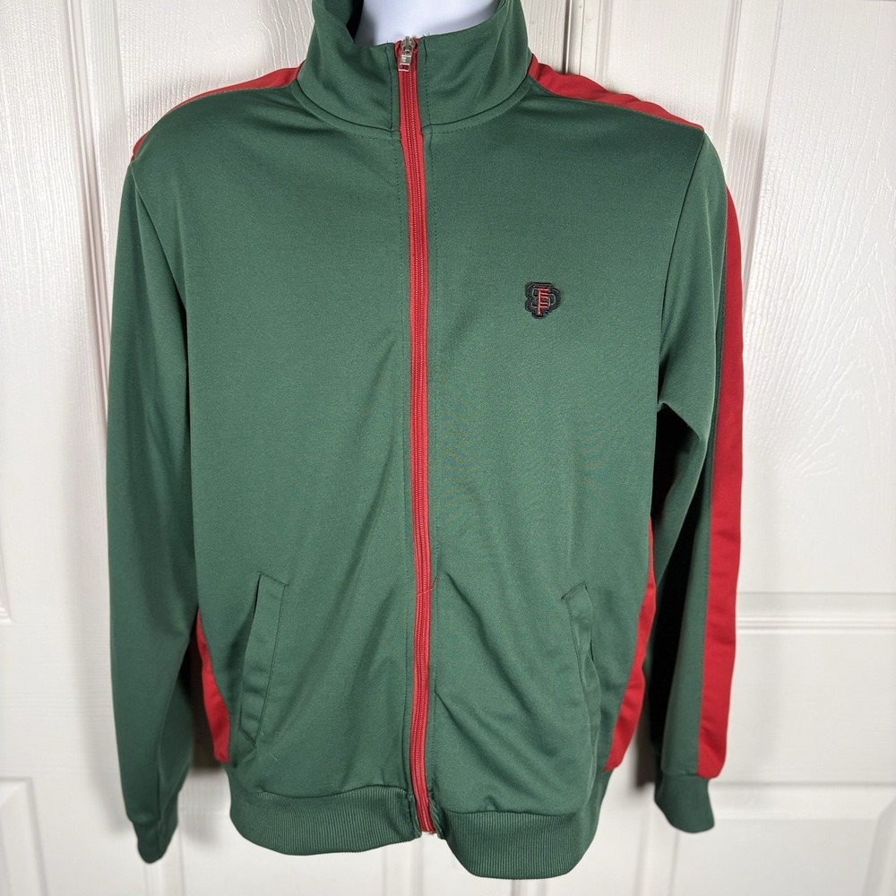Southpole Jacket Mens Small Green Red Full Zip Y2K Vintage Active Track Hip Hop